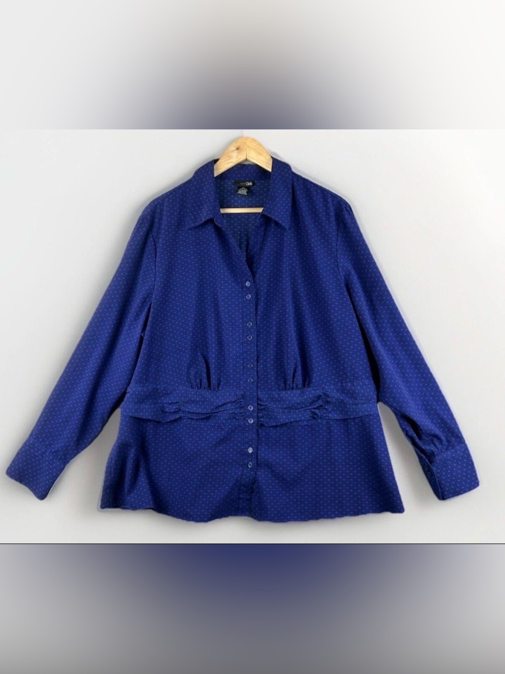 East 5th Navy Blue Button-Up Peplum Blouse